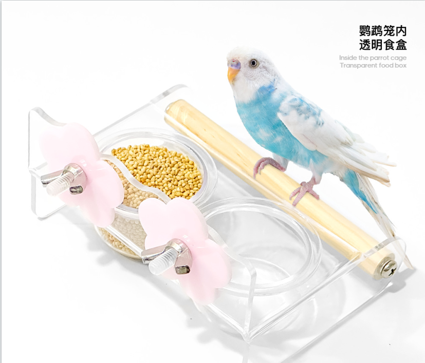 Heyoo青松宠鹦鹉亚克力透明喂食器