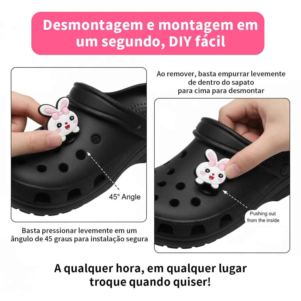 Pins para Clog e Crocs - Charms Decorativos DIY para Calcados - Personalizacao Criativa