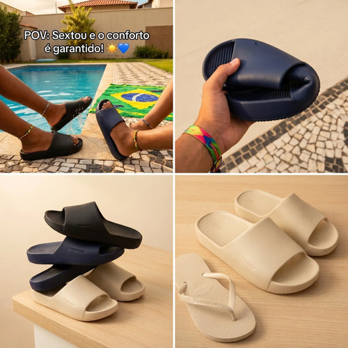 Chinelo Nuvem Slide Unissex HEYOO - EVA Macio E Antiderrapante Sandalia Para Banho Piscina Pronta Entrega