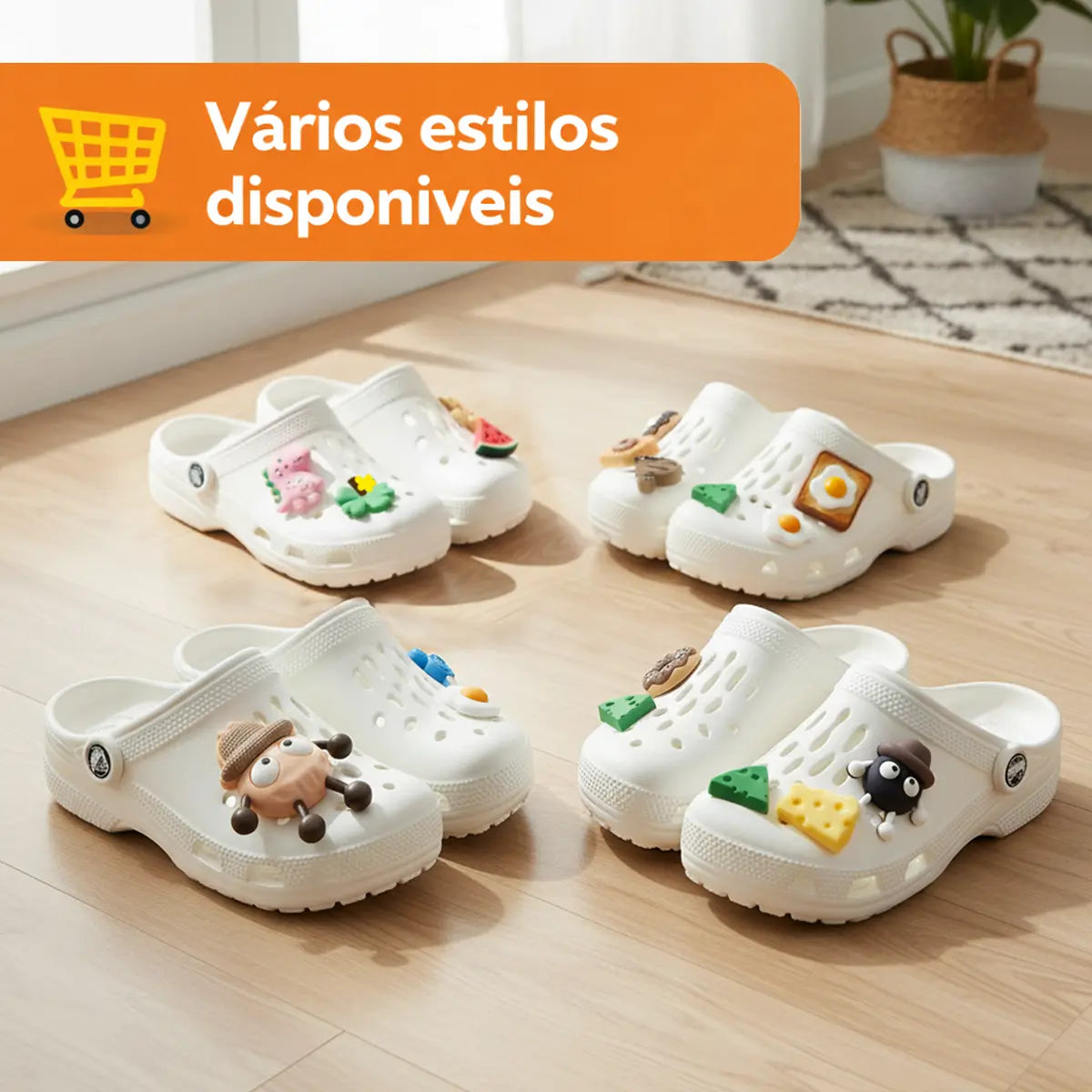 Pins para Clog e Crocs - Charms Decorativos DIY para Calcados - Personalizacao Criativa