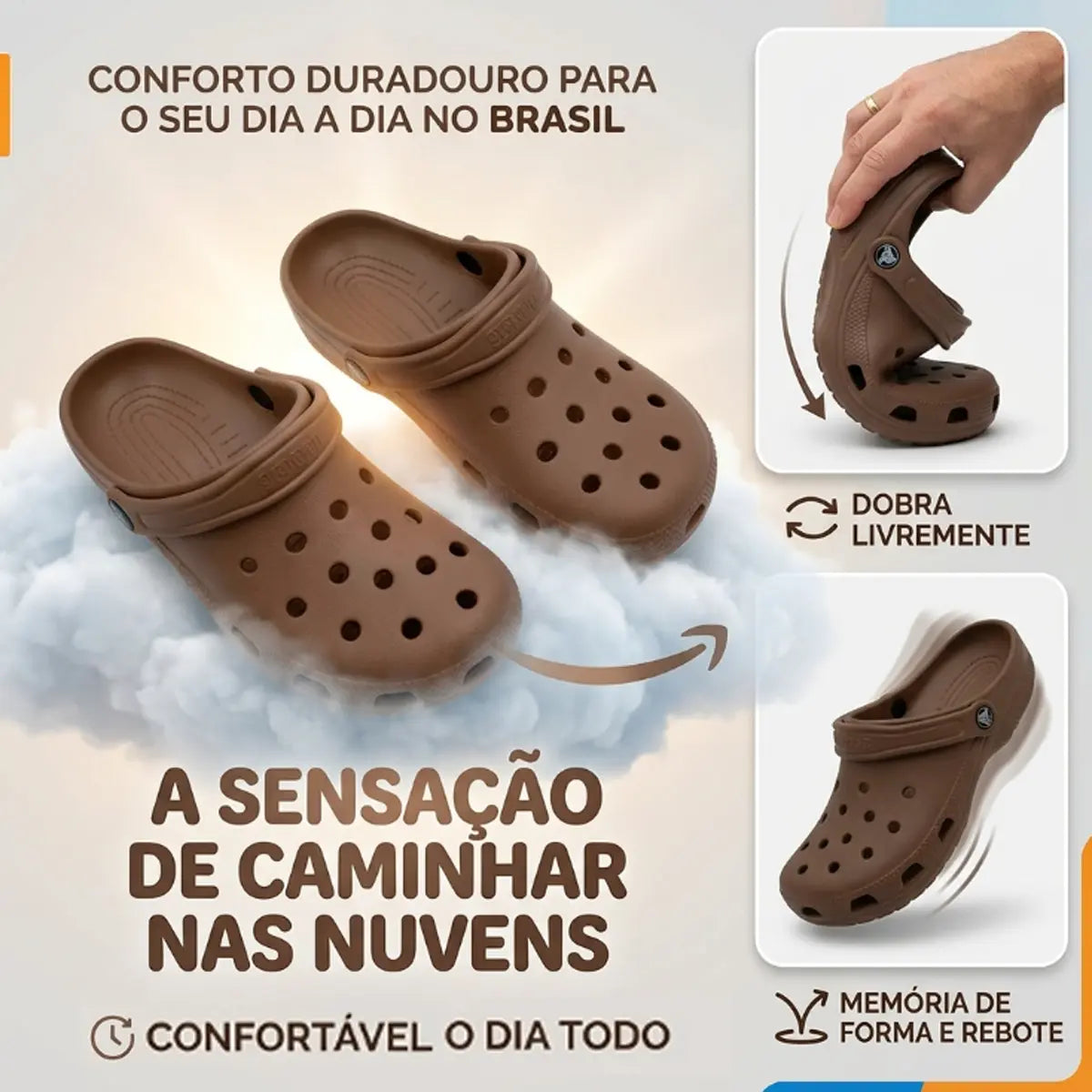 Chinelo Clog Masculino Grande HEYOO Do 40 Ao 45 - Sapato De EVA Com Furos Liso Casual - Pronta Entrega