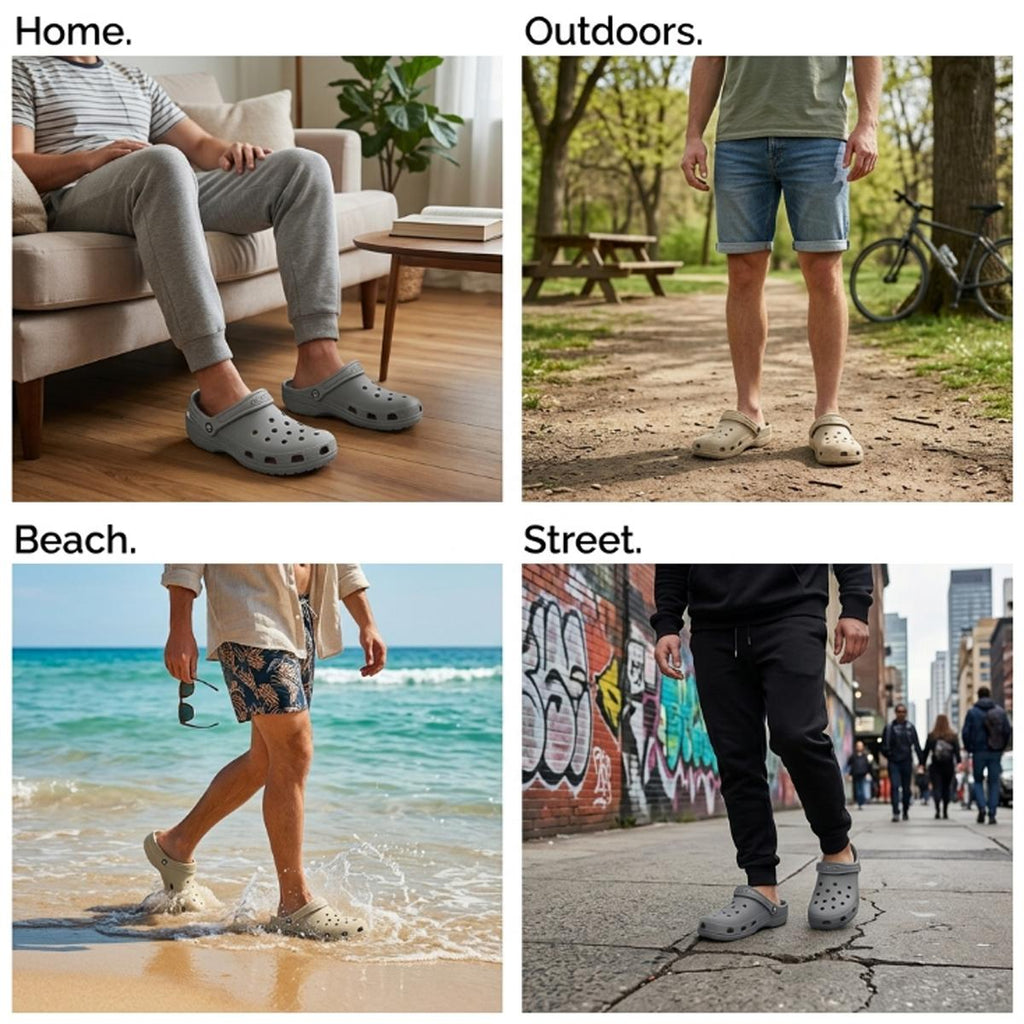 Chinelo Clog Masculino Grande HEYOO Do 40 Ao 45 - Sapato De EVA Com Furos Liso Casual - Pronta Entrega