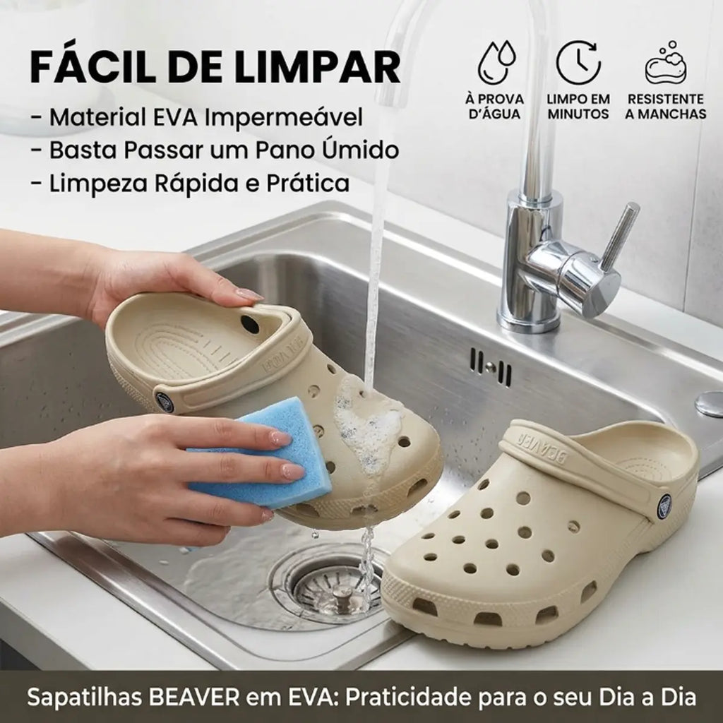 Chinelo Clog Masculino Grande HEYOO Do 40 Ao 45 - Sapato De EVA Com Furos Liso Casual - Pronta Entrega