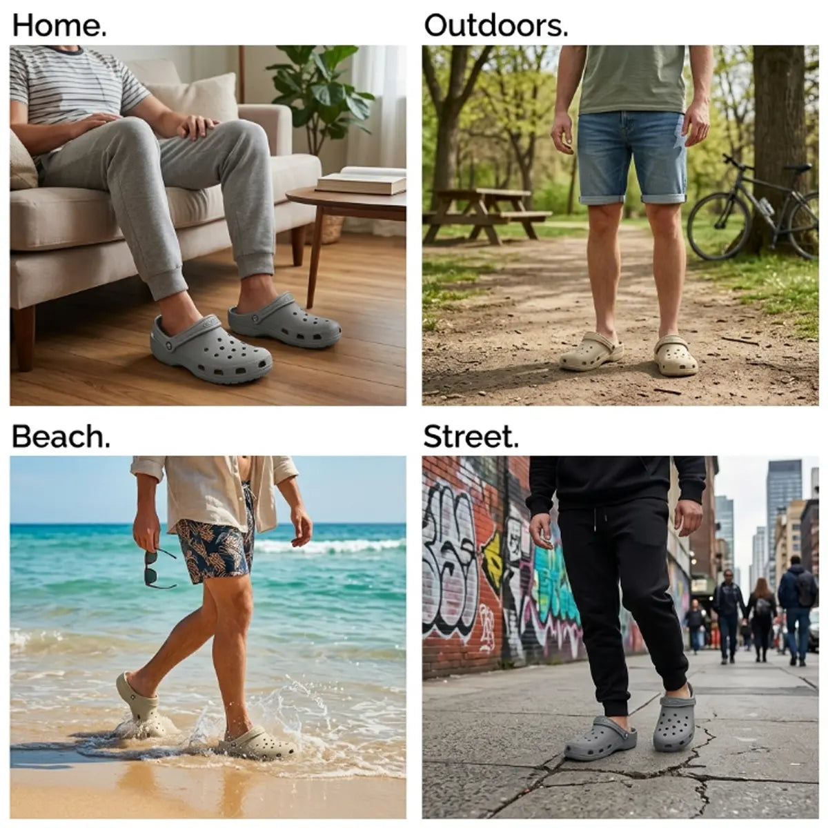 Chinelo Clog Masculino Grande HEYOO Do 40 Ao 45 - Sapato De EVA Com Furos Liso Casual - Pronta Entrega